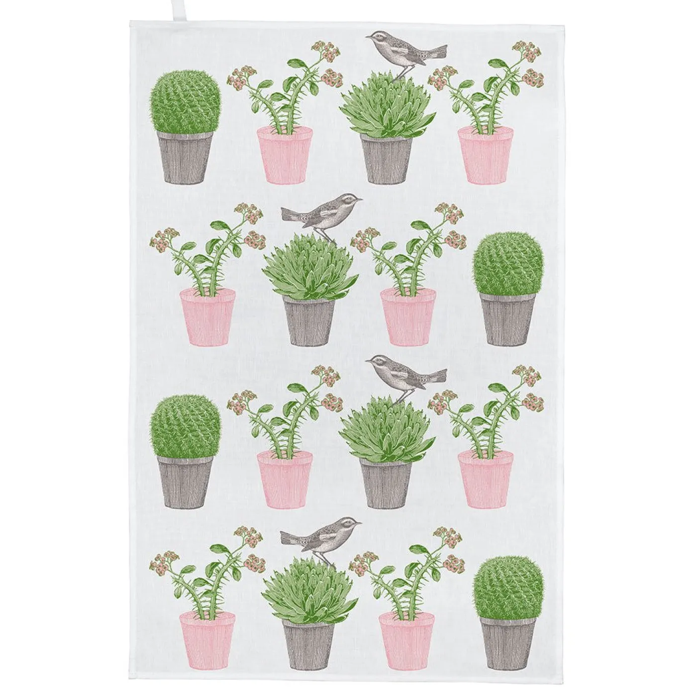 Cactus & Bird Tea Towel