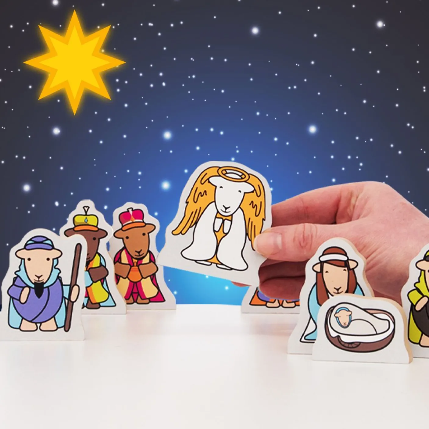 Herdy Wooden Nativity Set