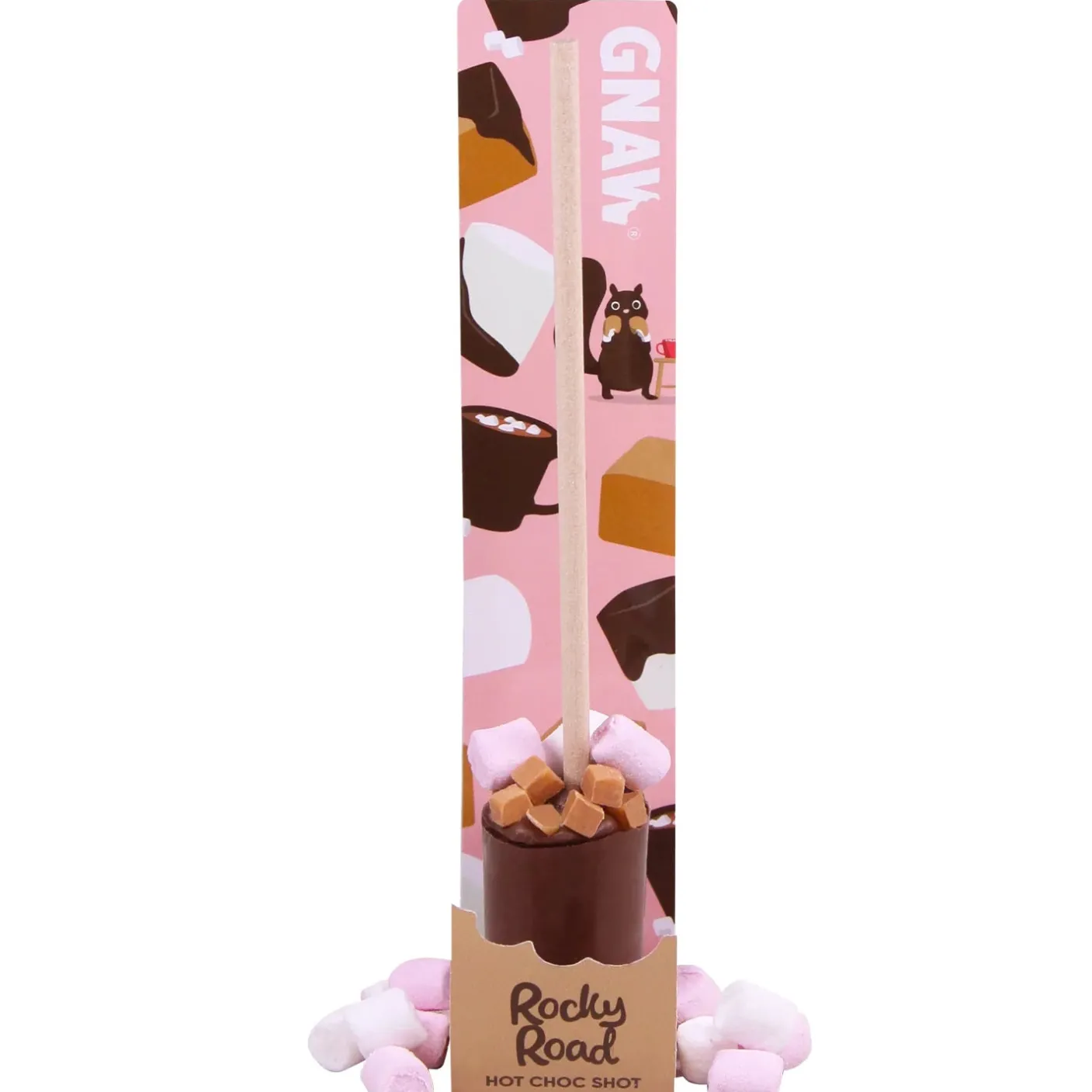 Rocky Road Hot Choc Shot with Pink & White Marshmallows