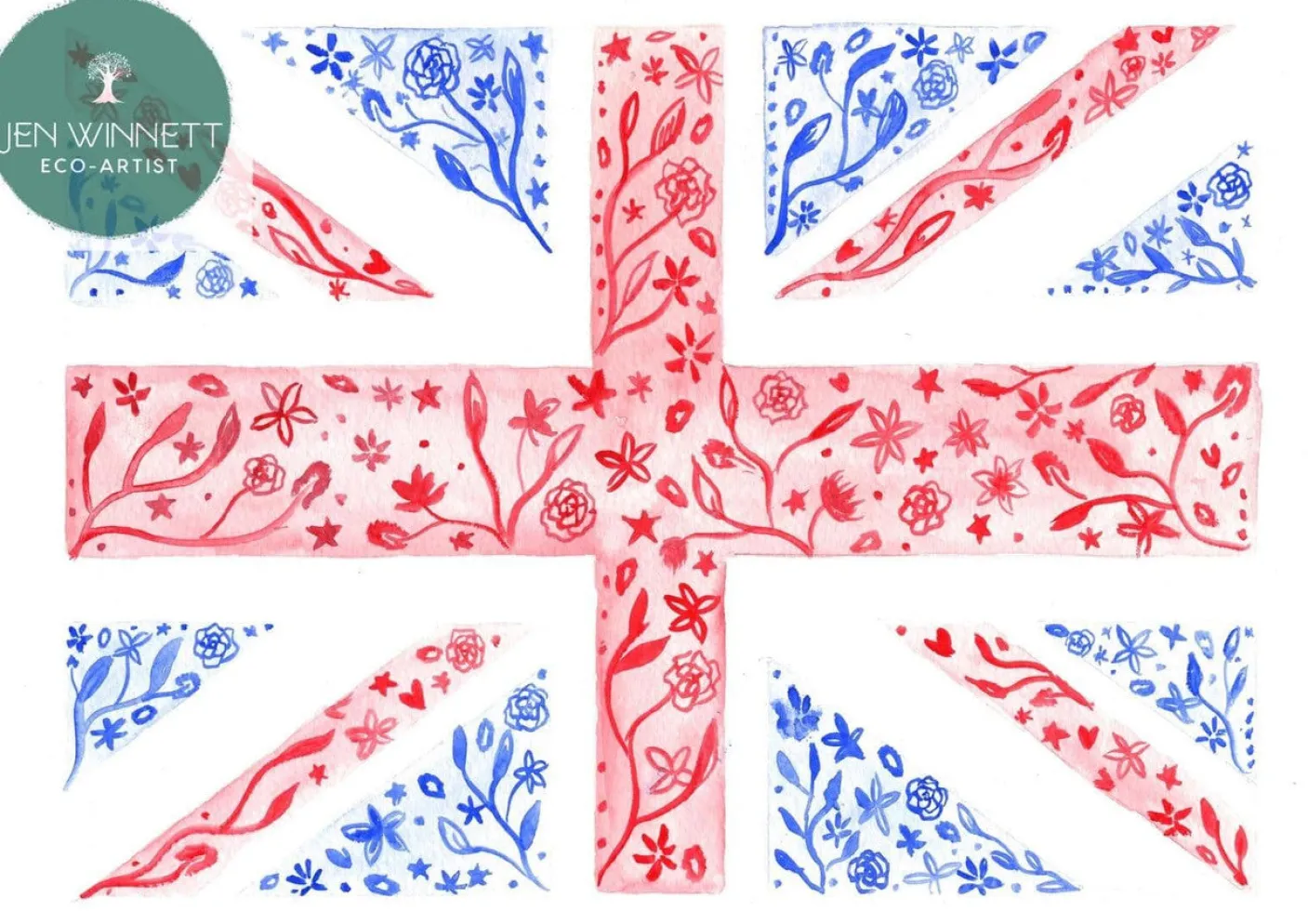 UK Flag Signed Art Print