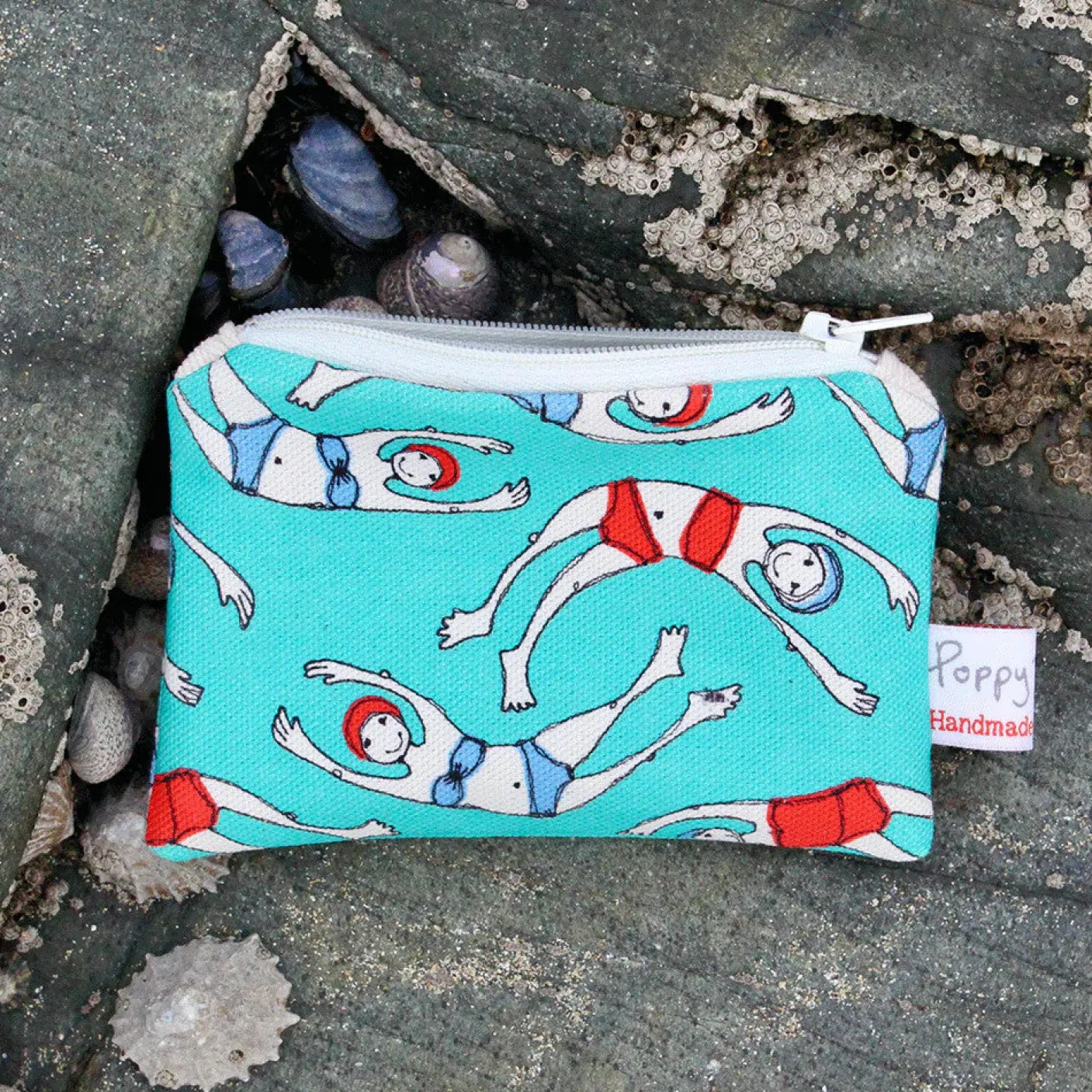 Bathers Small Flat Coin Purse